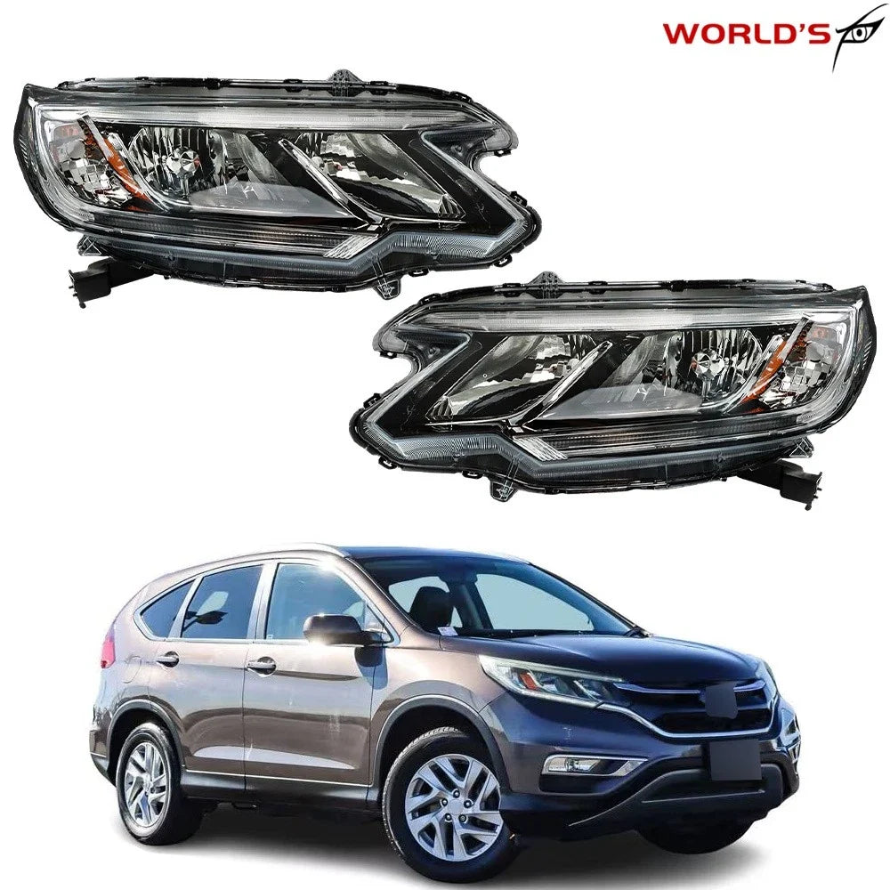 Set of 2 Halogen Headlights with LED DRL for Honda CR-V (2015–2016)