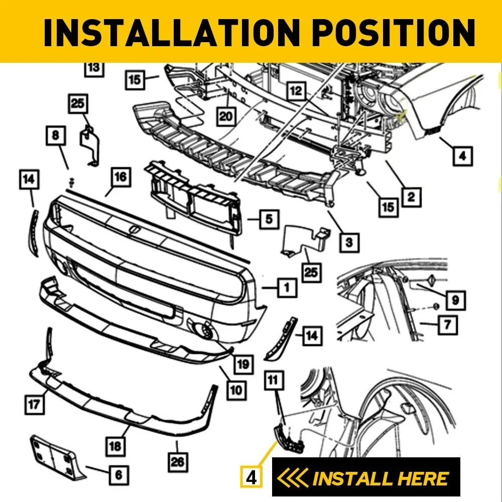 Front Bumper Brackets Set for Toyota RAV4 2006 to 2012