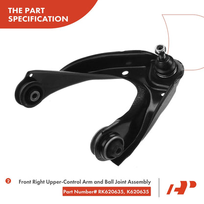 4 Front Ball Joints for Control Arms - Fits Ford Fusion 2010-2012