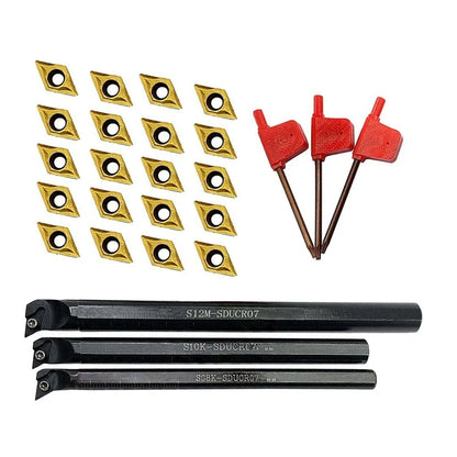 Internal Boring Bars and Inserts - Professional Lathe Tool Kit