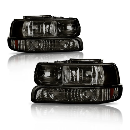 2000-2006 Chevy Tahoe/Suburban 2X Smoke/Amber Headlight Bumper Lamps