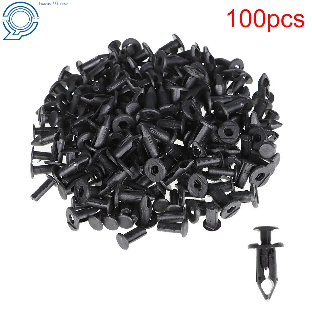 Set of 100 Plastic Rivets for Auto Fender Bumper Clips