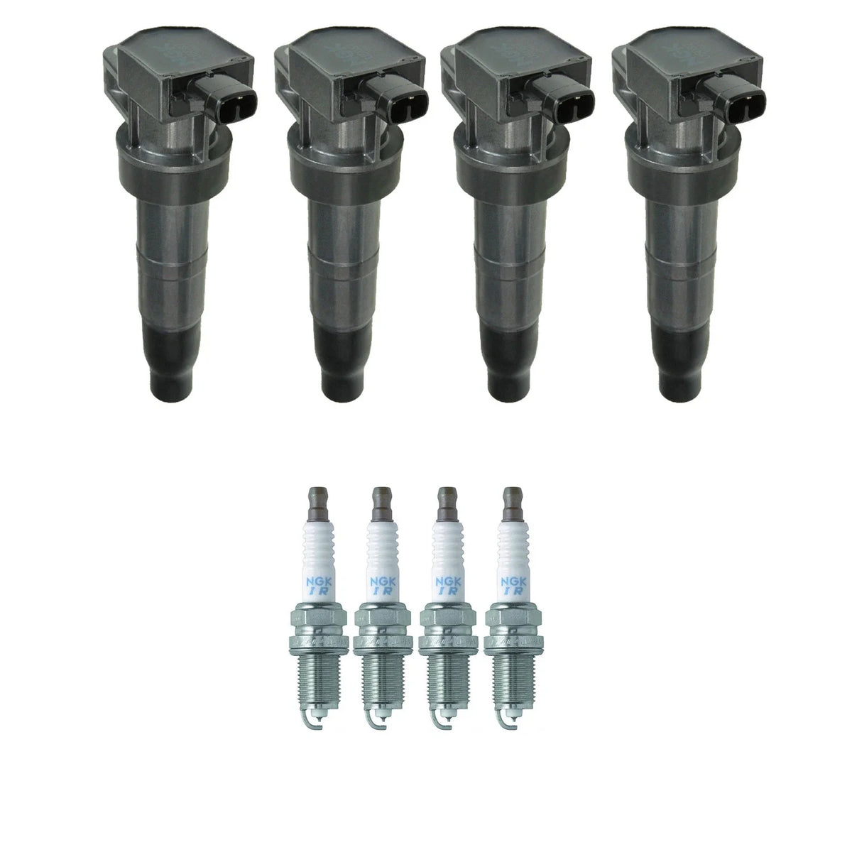 Set of 4 NGK Ignition Coils & Iridium Spark Plugs for Sonata, Optima (2011–2015)