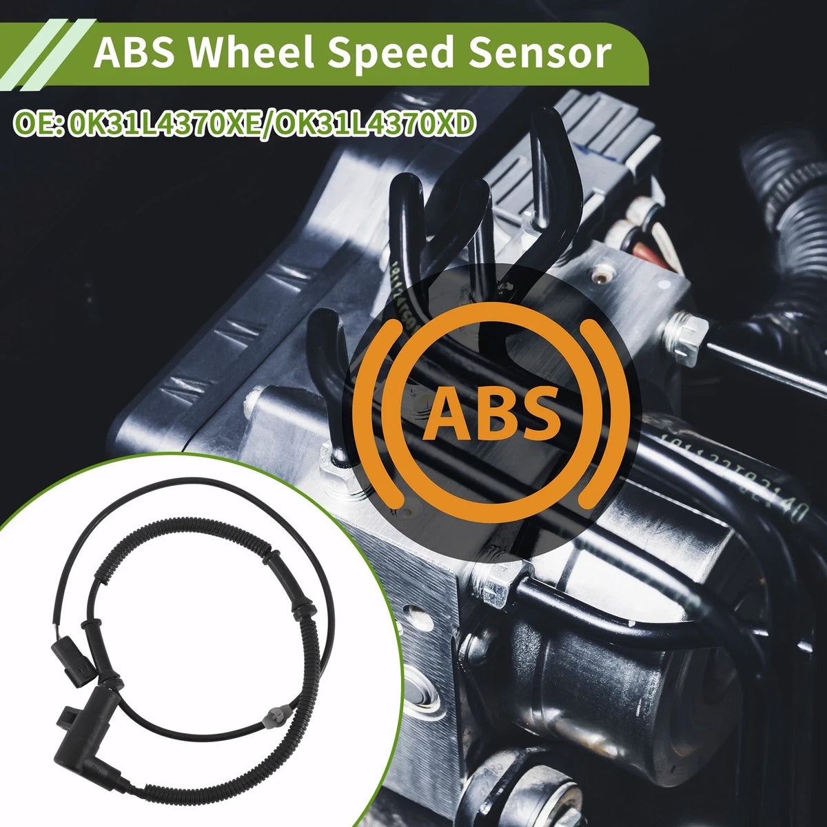 ABS Wheel Speed Sensor for Kia Rio L4 1.5L (2001–2005) No. 0K31L4370XE/OK31L4370XD
