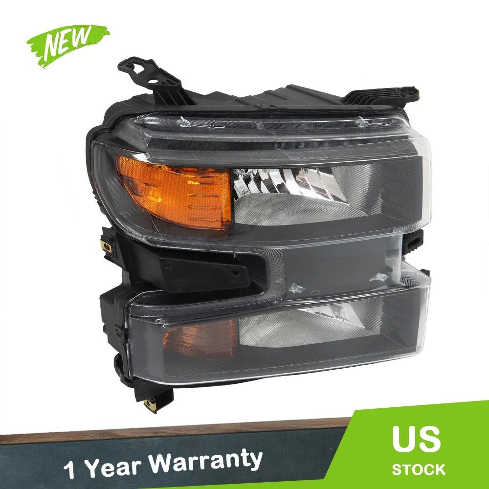 Headlight Passenger Side for Chevy Silverado (2019–2021) Clear Lens Halogen