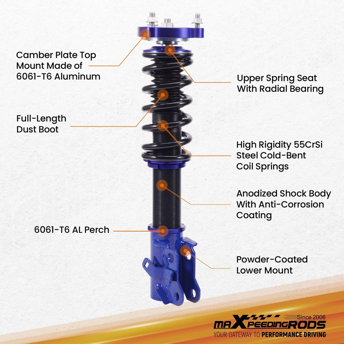 Coilover Kits with Adjustable Height for Honda Civic (2006-2011)