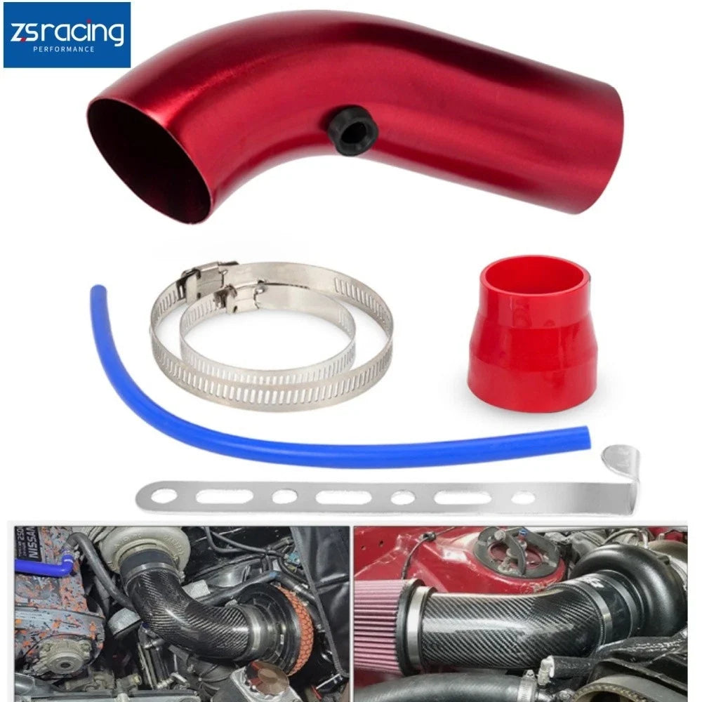 3" Aluminum Cold Air Intake Tube Hose 76mm RED for Universal Vehicles
