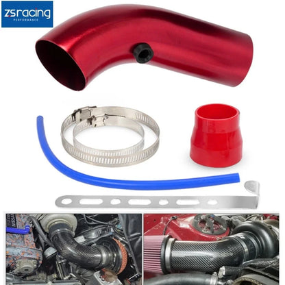 3" Aluminum Cold Air Intake Tube Hose 76mm RED for Universal Vehicles