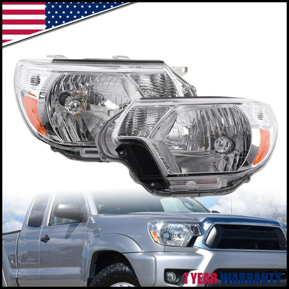 Pair of Chrome Headlight Assemblies for 2012-2015 Tacoma