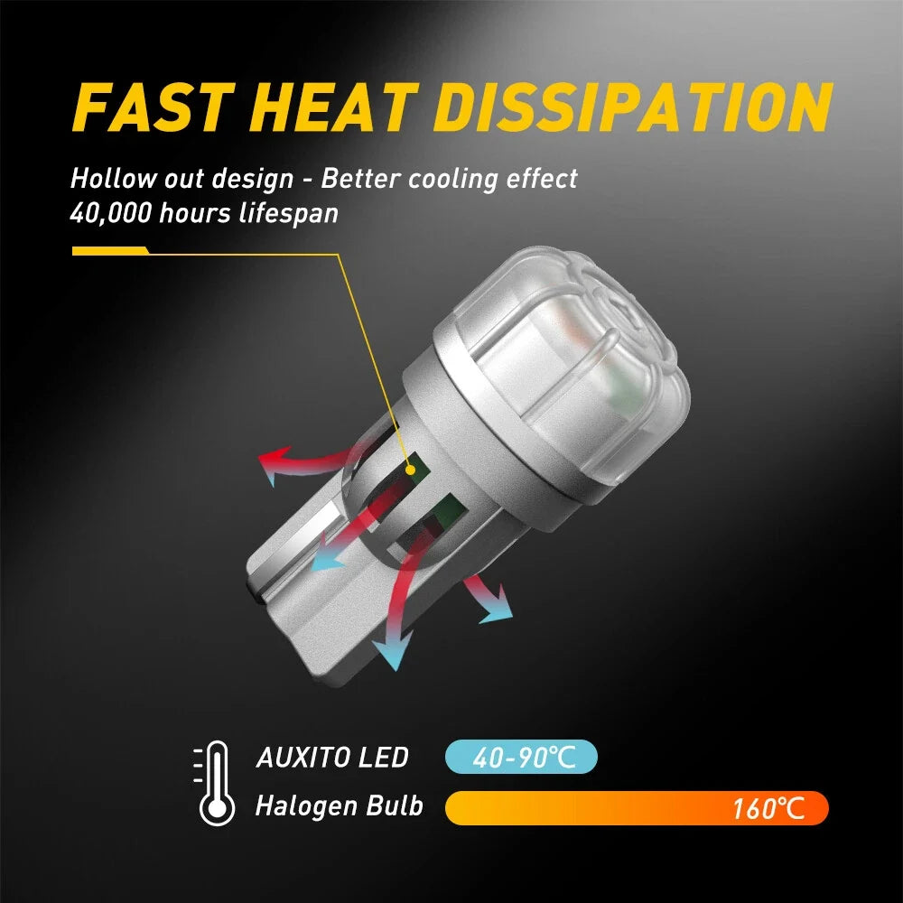 LED Parking Light Bulbs 2X AUXITO Yellow Amber T10 175 2825 168 194