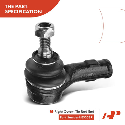 8 Front Lower Control Arm Ball Joints & Tie Rods for Ford Focus 2000-2004