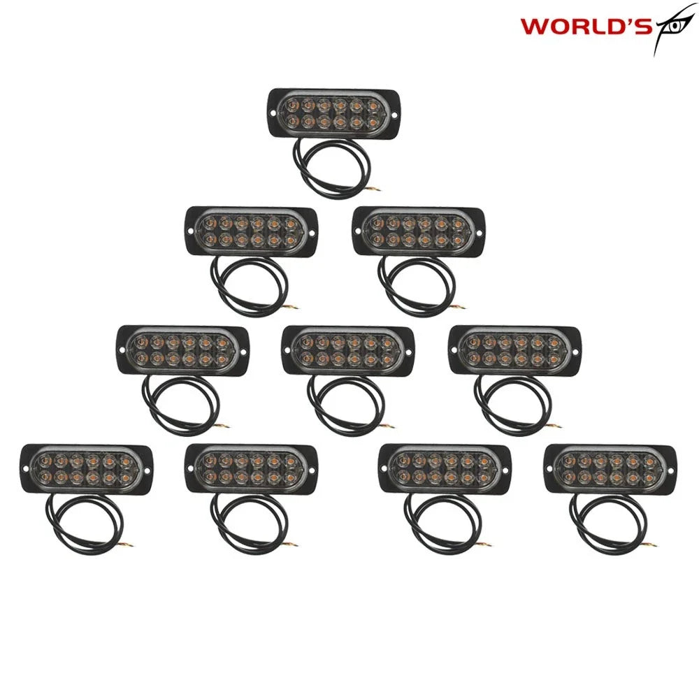 Set of 10 LED Emergency Strobe Lights for Car