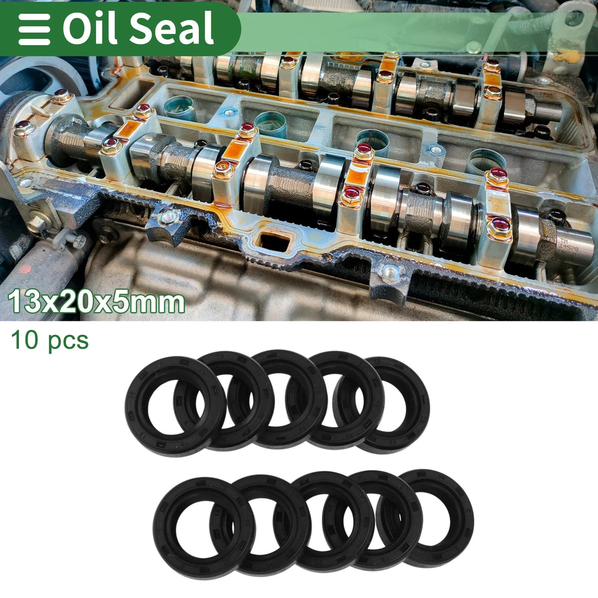 Oil Seal Ring for Various Models (13x20x5mm) NBR Rubber High Pressure