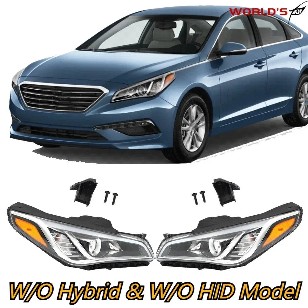 Chrome Halogen Headlights for Hyundai Sonata (2015–2017)