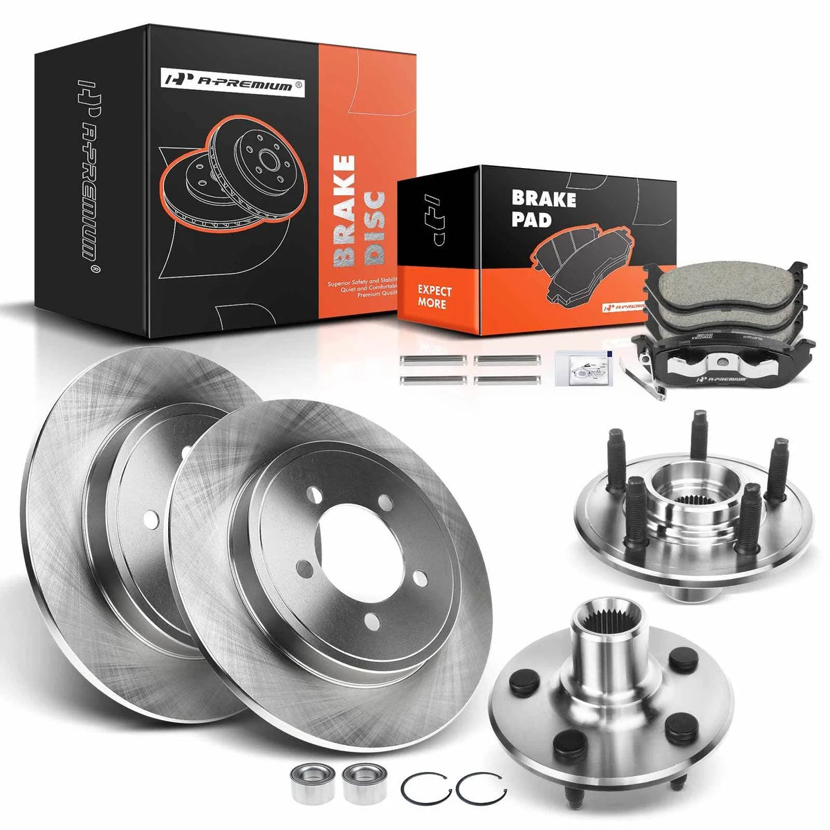 Rear Disc Brake Rotors & Pads + Calipers for Ford Explorer Mountaineer (1997–2001)