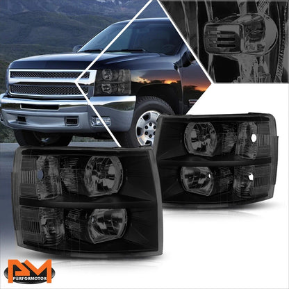 Headlight with Smoked Housing & Clear Corner for Chevy Silverado 2007–2014