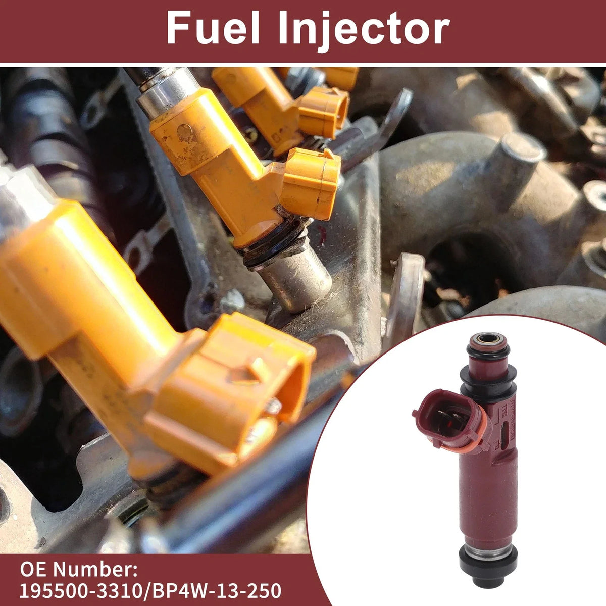 Fuel Injector No. 195500-3310 for Mazda Miata 1.8 (2000–2001) 1 Pc