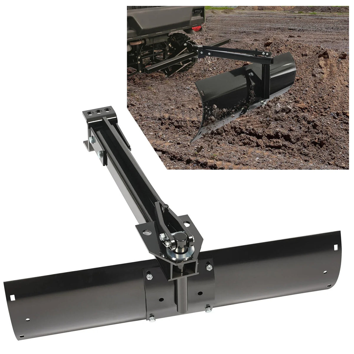 Rear Scrape Blade with Sleeve Hitch for Universal UTV/ATV Use