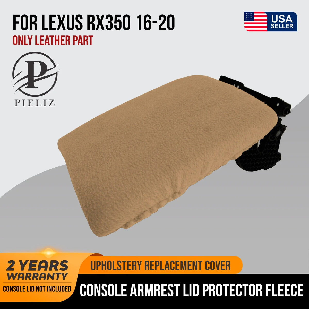 Fleece Console Lid Armrest Cover for Lexus RX350 (2016–2020) Beige