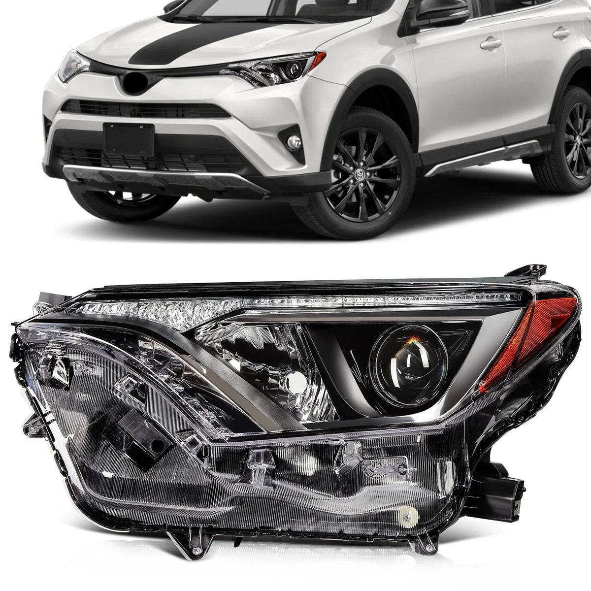 Left Driver Side Headlight Assembly for 2016-2018 Toyota RAV4
