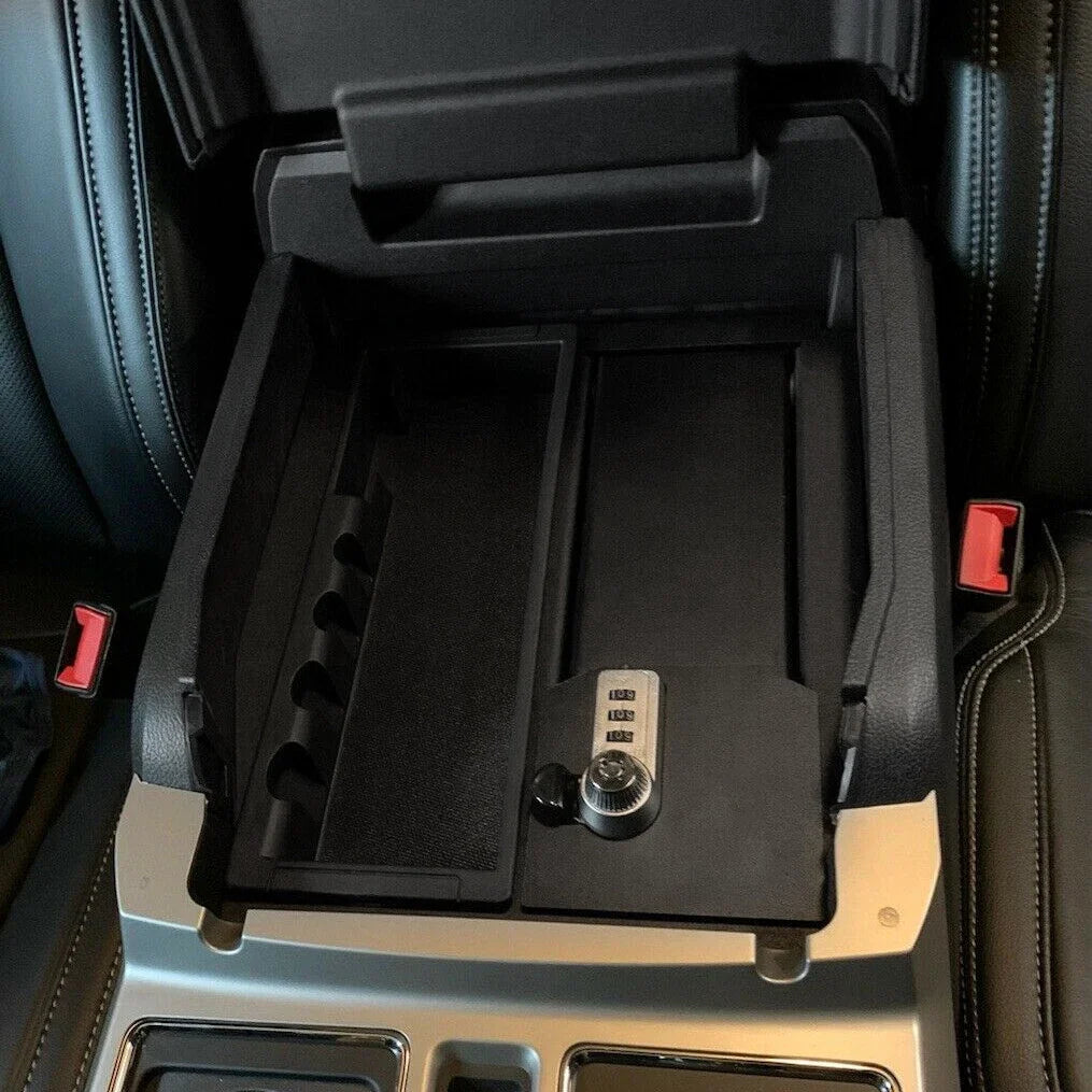 Center Console Lock Safe Storage for Ford F150 (2015–2020), F250/F350 (2017–2022)