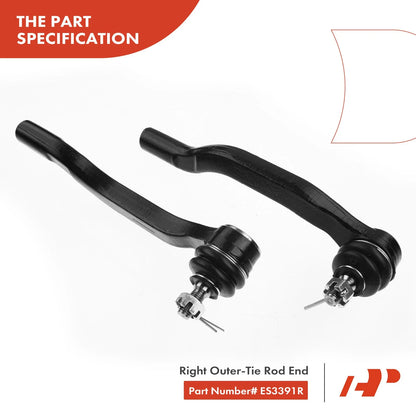 4-Piece Front Upper Control Arm Tie Rod Ends for Honda Accord 1994-1997