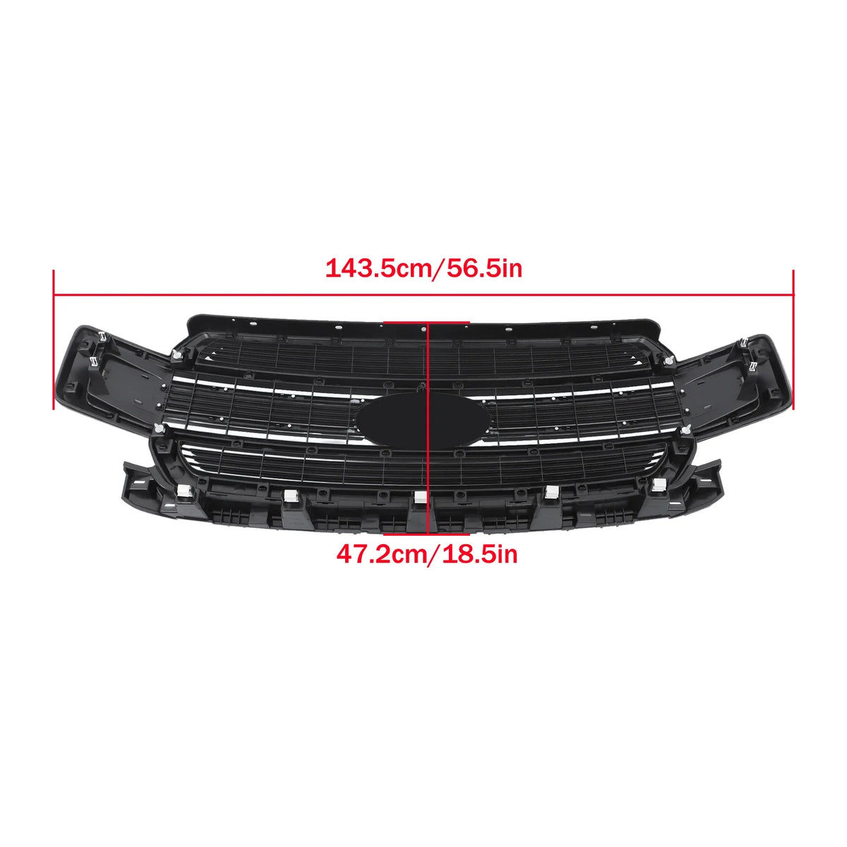 2018-2020 Ford F-150 Gloss Black Front Grille Replacement