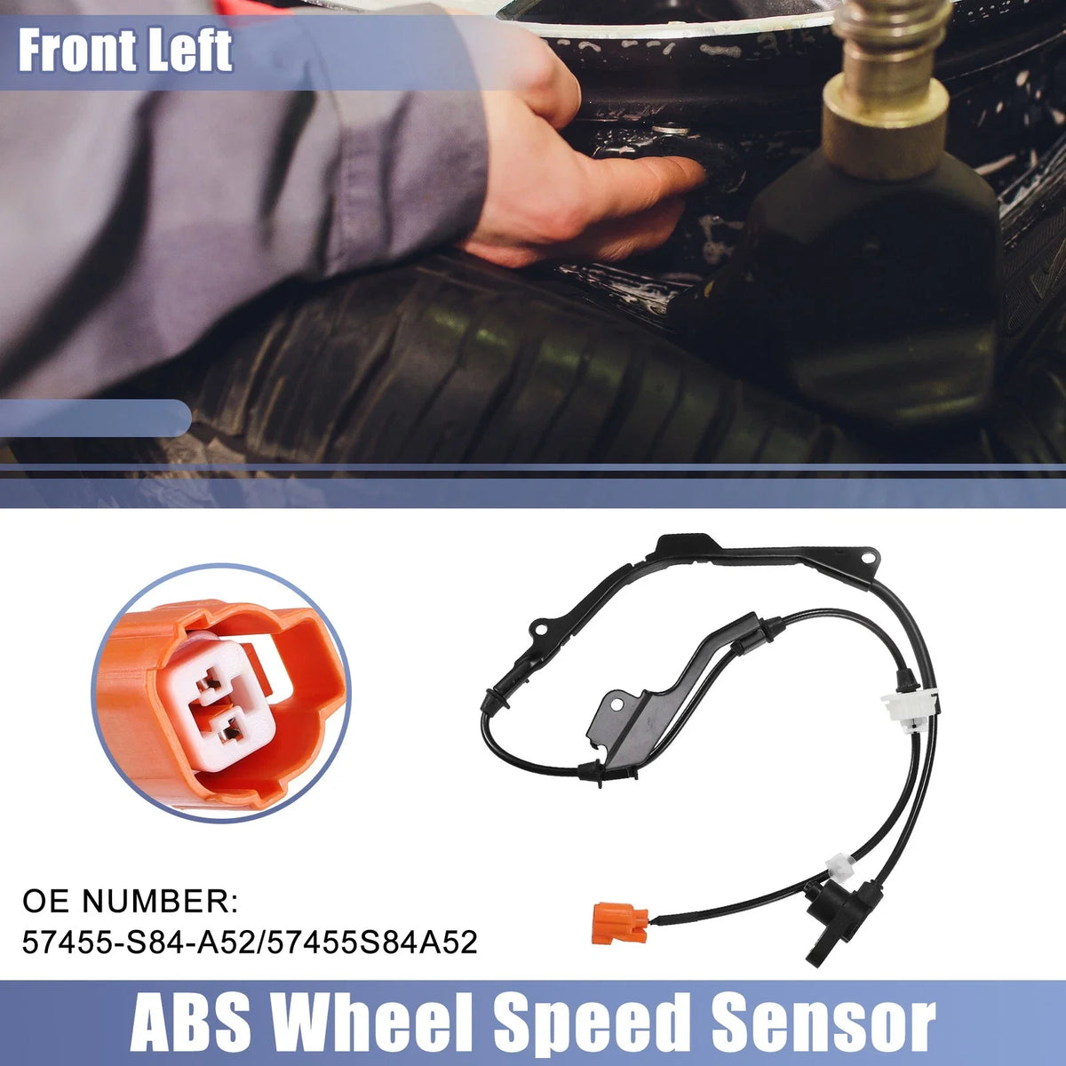 Front Left ABS Sensor No. 57455-S84-A52 for Honda Accord (1998–2002)