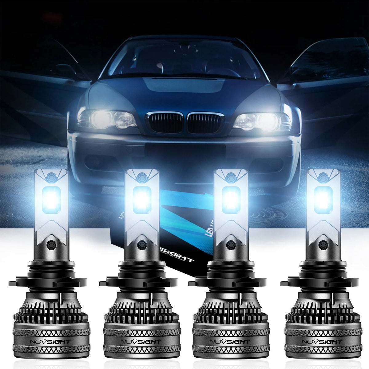 Set of 2 NOVSIGHT 9005 9006 LED Headlight Bulbs 6500K 40000lm for