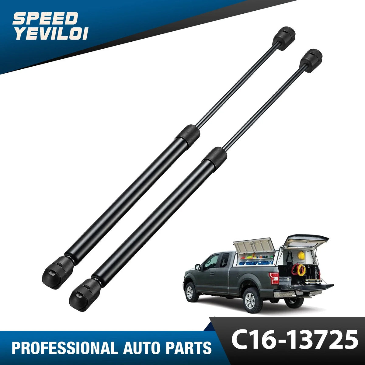 2Pcs C16-13725 Gas Struts for 17in Leer Camper Shells (1997–2002)