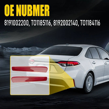 Set of 2 Rear Reflector Bumpers for 2020-2022 Toyota Corolla