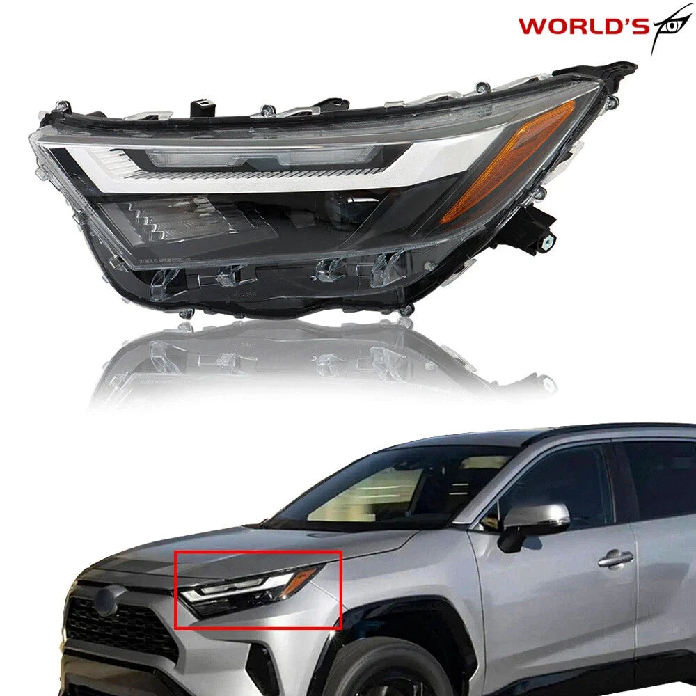 LED Headlight for Toyota RAV4 XLE (2022–2023) Clear Lens Left Side Black