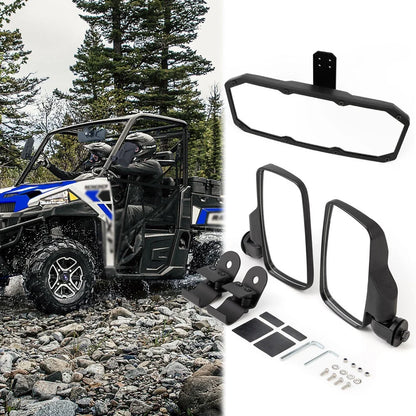 3-Piece Rearview Mirror Set for Polaris Ranger 1000 XP (2017-2024)