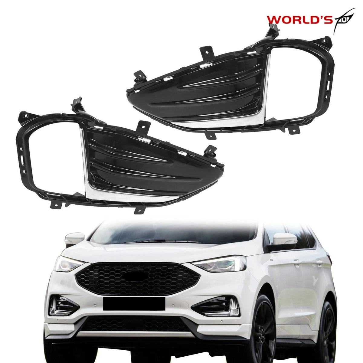 Chrome Trim Fog Light Cover for Ford Edge (2019–2022)