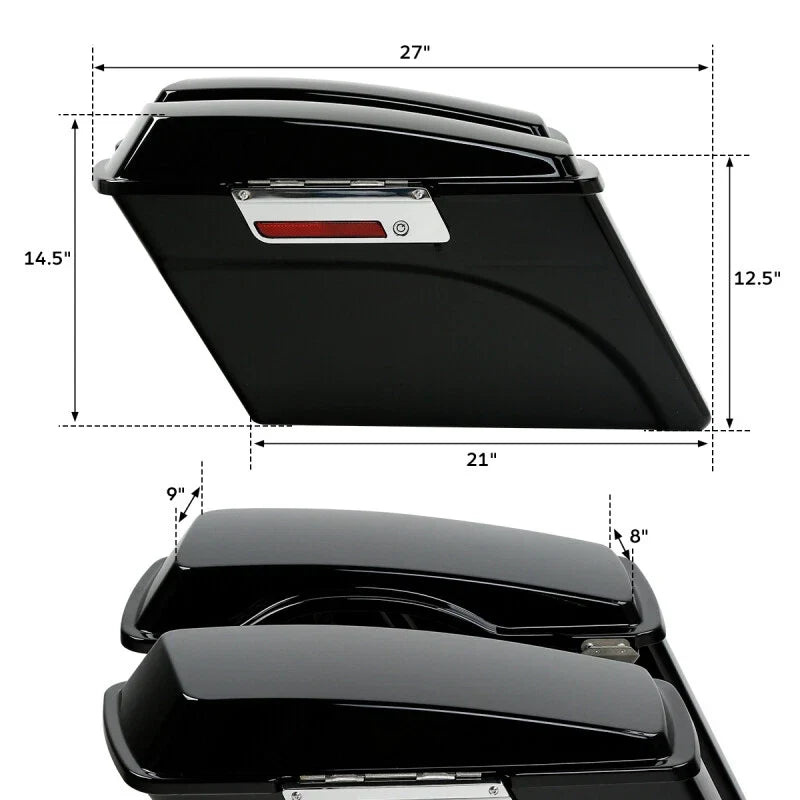 Hard Saddlebags with Black Brackets for Softail