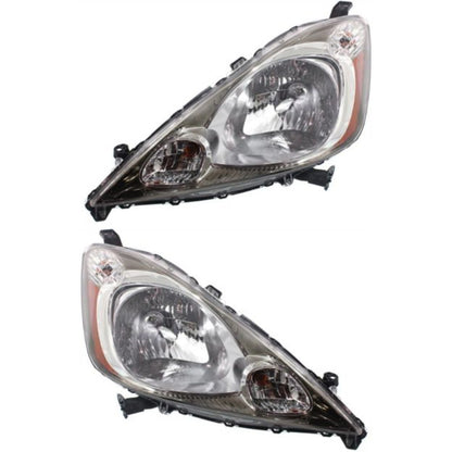Set of 2 Halogen Headlights for Honda Fit (2009–2011) CAPA