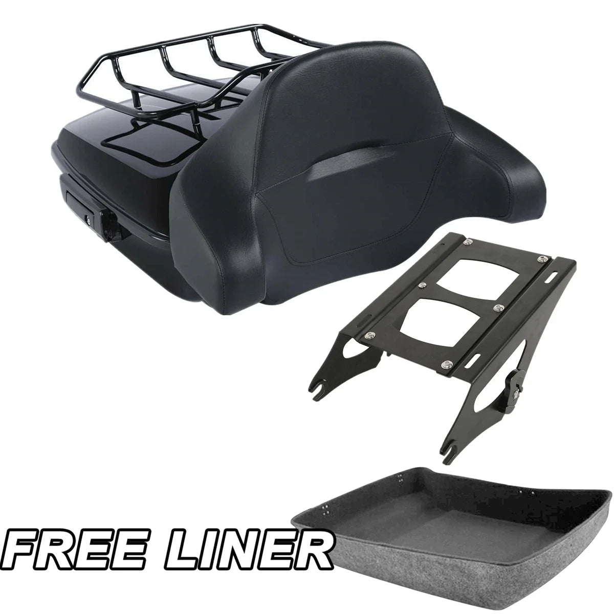 Trunk Mount Rack with Backrest Pad for Harley Road Glide 2014-2026