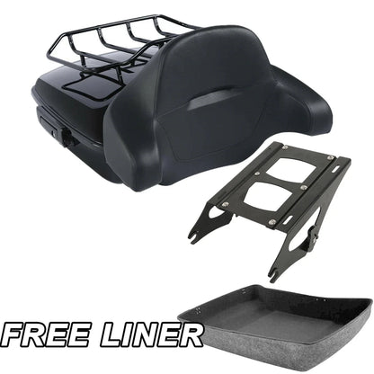 Trunk Mount Rack with Backrest Pad for Harley Road Glide 2014-2026