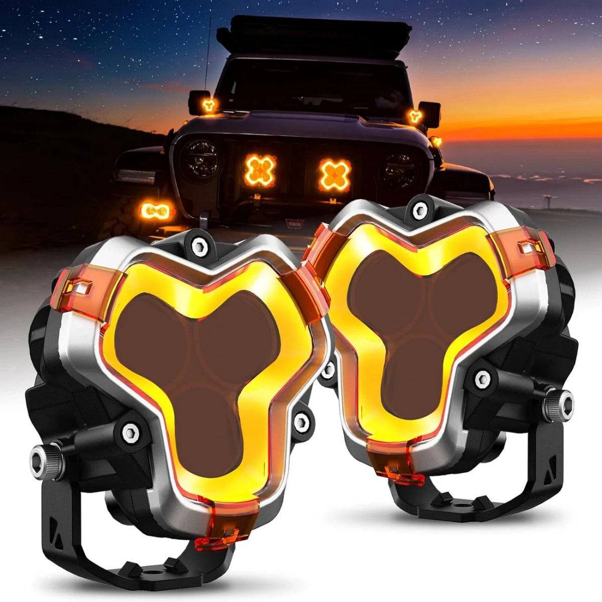 Set of 2X 3" LED Work Light Bars for Jeep SUV Truck 2010-2023
