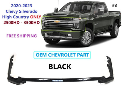 3-Piece Upper Front Bumper Cover Set for Silverado 2500HD 3500HD 2020-2023