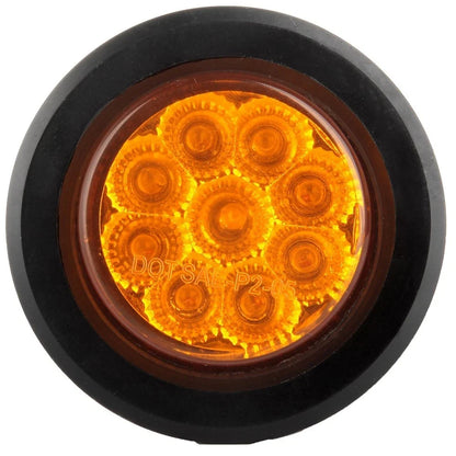 8x 2 Inch Amber Side Marker Clearance Light Round 9 LED for Trailer