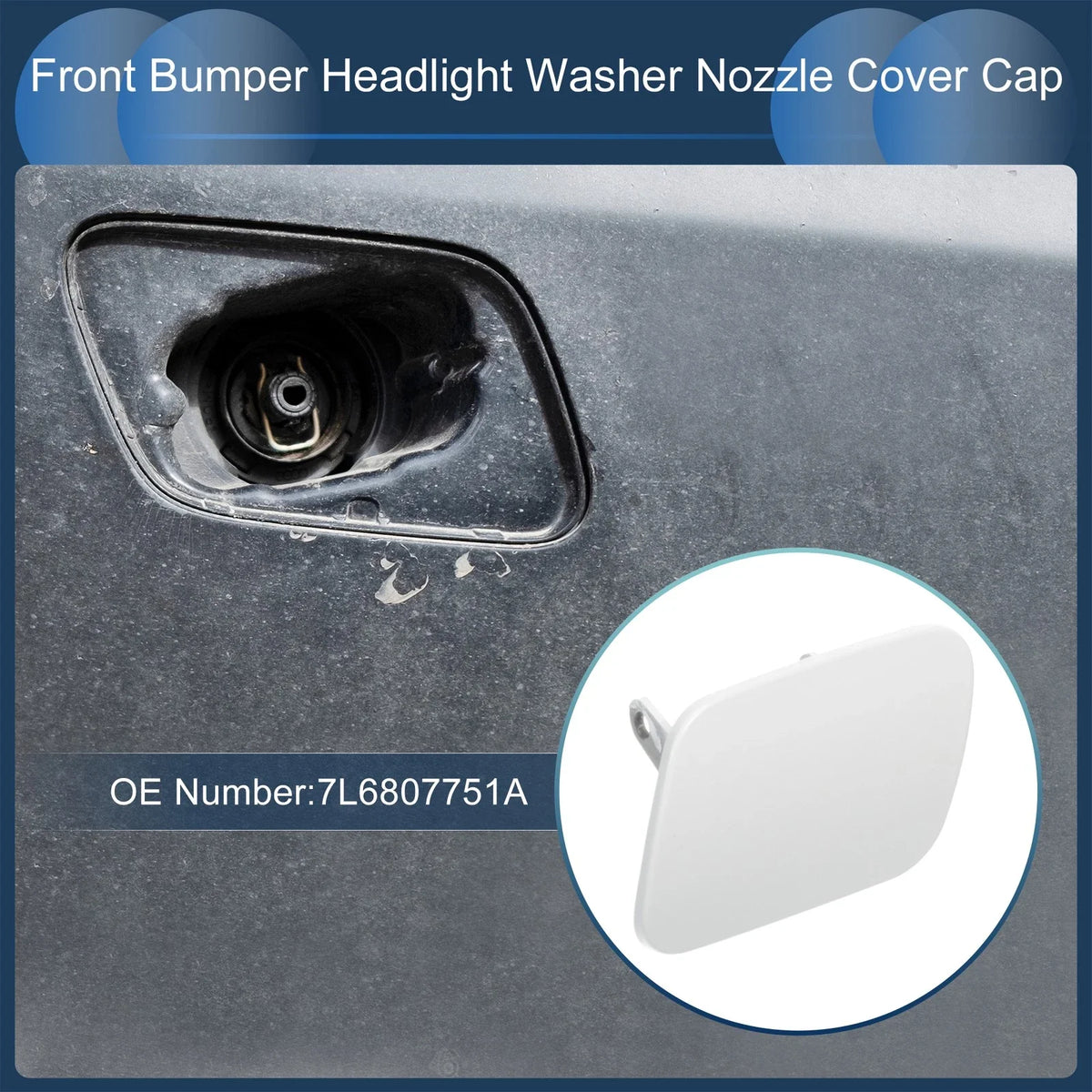 Front Left Washer Nozzle Cover Cap for Volkswagen Touareg 7L MK1 (2002–2006)
