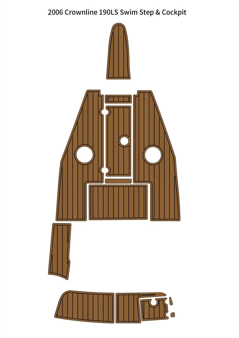 EVA Foam Teak Deck Floor Pad Mat for Crownline 190LS (2006)