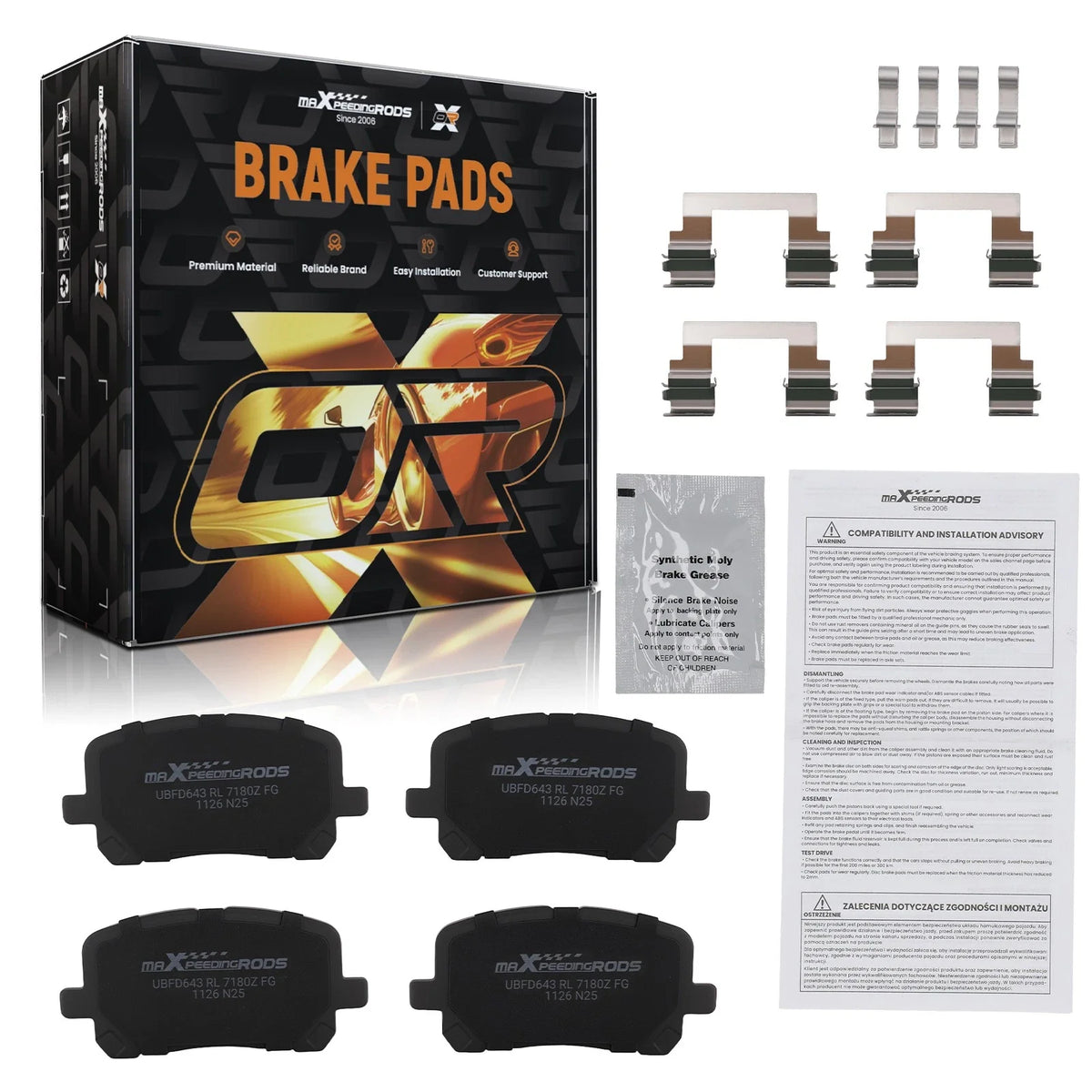 Front Ceramic Brake Pads Set for Pontiac Vibe Toyota Corolla Matrix (2003–2008)