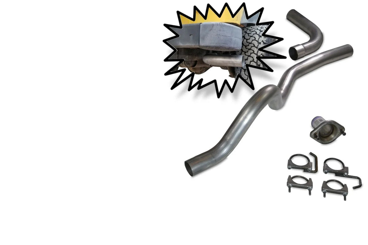 2.5" Exhaust Kit for Jeep Wrangler (2001–2006) No Muffler Side Exit