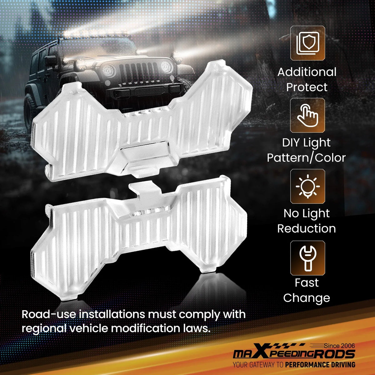 Clear Shield Cover for maXpeedingrods 3.5" LED Driving Light Pods