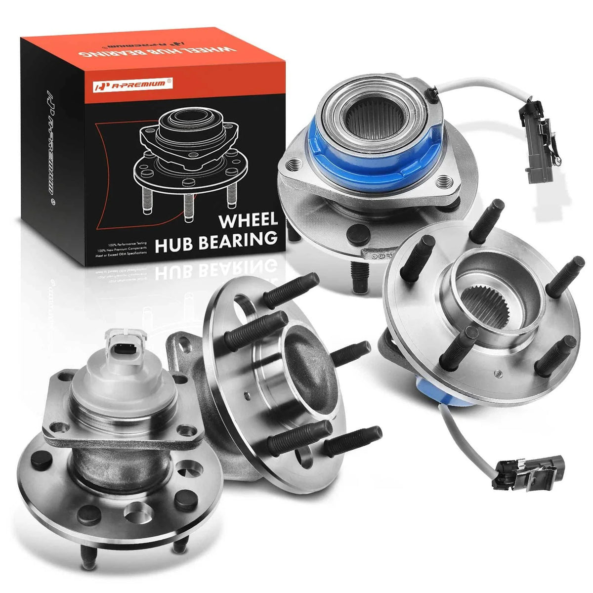 Set of 4 Wheel Hub and Bearing Assembly with ABS Sensor for Chevy