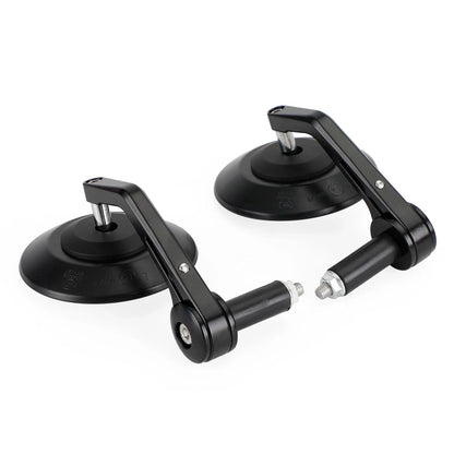 Motorcycle Handlebar Mirror Set - 2 Custom 4" Round Mirrors, 7/8" Adaptors