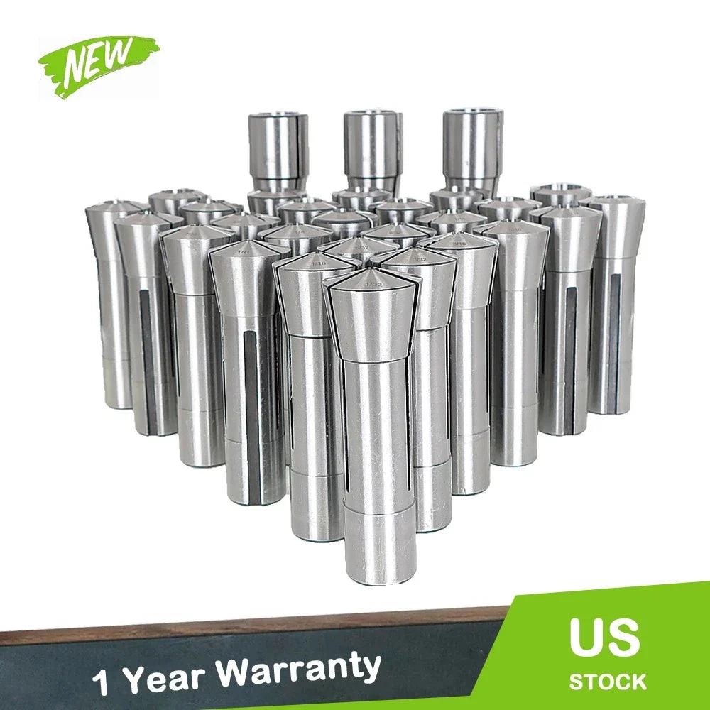 29 Pack R8 Collet Set for Bridgeport (Fits 1/32" - 1")