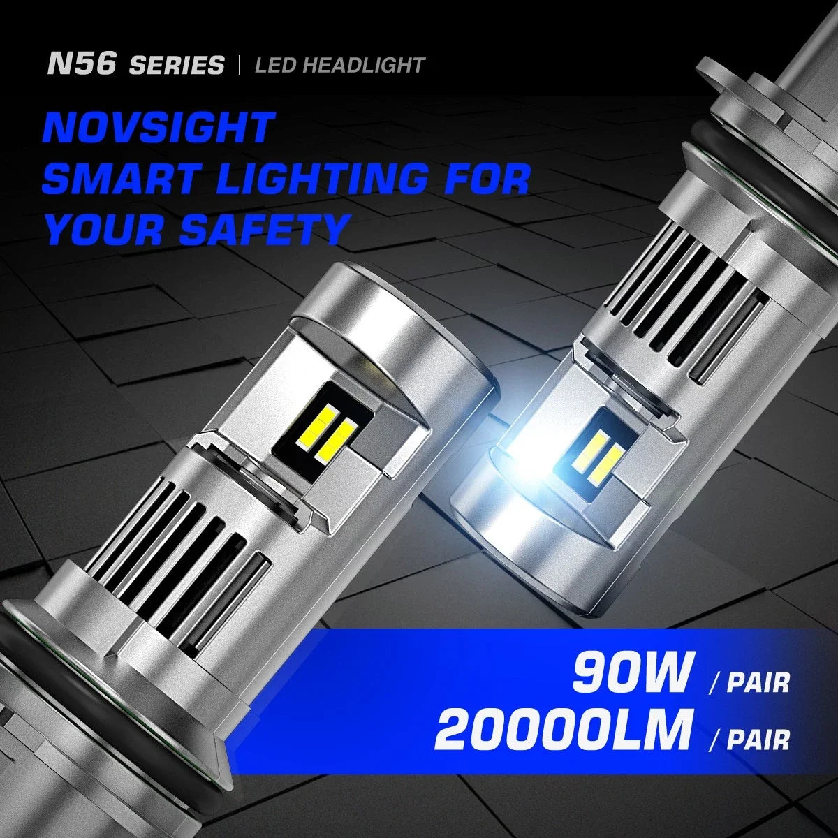 2X 9007 HB5 LED Headlight Bulbs for NOVSIGHT (2000–2023)
